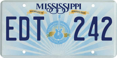 MS license plate EDT242