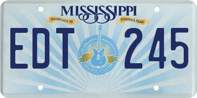 MS license plate EDT245