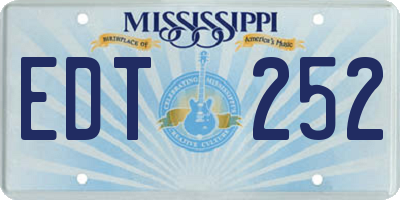 MS license plate EDT252