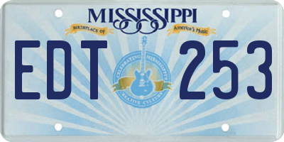MS license plate EDT253
