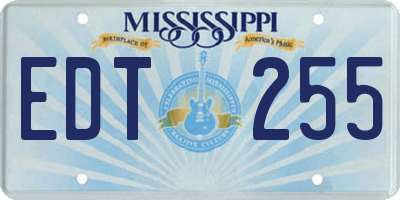MS license plate EDT255