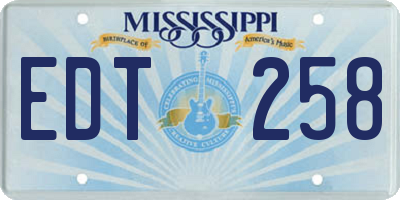 MS license plate EDT258