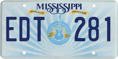 MS license plate EDT281