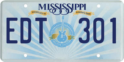 MS license plate EDT301