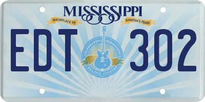 MS license plate EDT302