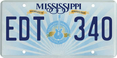 MS license plate EDT340