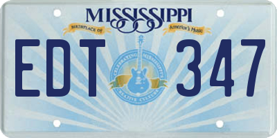 MS license plate EDT347