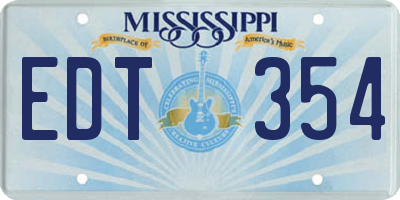 MS license plate EDT354