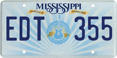 MS license plate EDT355