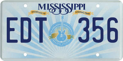MS license plate EDT356