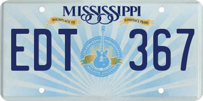 MS license plate EDT367