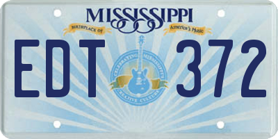 MS license plate EDT372