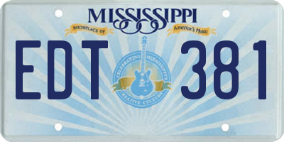 MS license plate EDT381