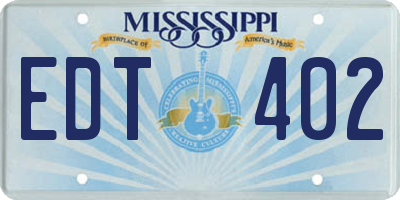 MS license plate EDT402