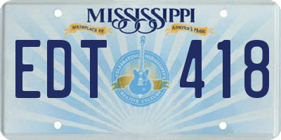 MS license plate EDT418