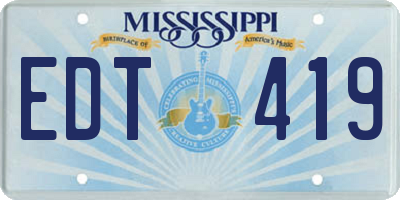 MS license plate EDT419