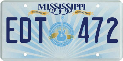 MS license plate EDT472
