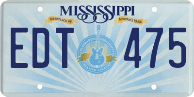 MS license plate EDT475