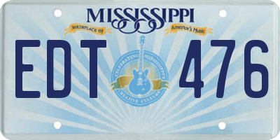 MS license plate EDT476