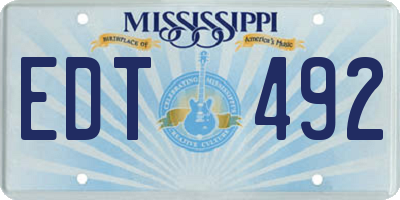 MS license plate EDT492