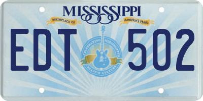 MS license plate EDT502