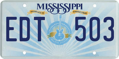 MS license plate EDT503