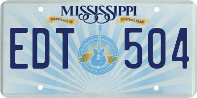 MS license plate EDT504