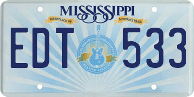 MS license plate EDT533