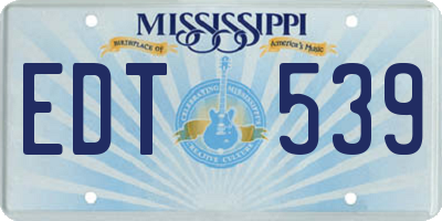 MS license plate EDT539