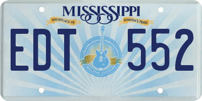 MS license plate EDT552
