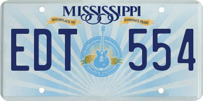 MS license plate EDT554