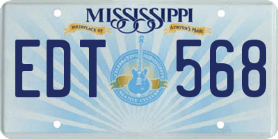 MS license plate EDT568
