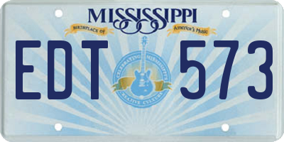 MS license plate EDT573