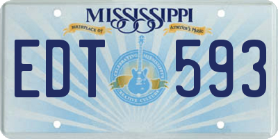 MS license plate EDT593