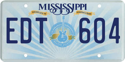MS license plate EDT604