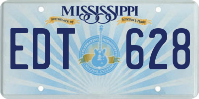MS license plate EDT628