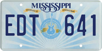 MS license plate EDT641
