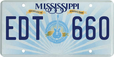 MS license plate EDT660