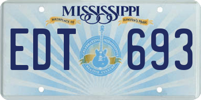 MS license plate EDT693