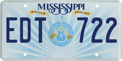 MS license plate EDT722