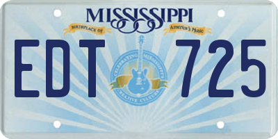 MS license plate EDT725