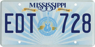 MS license plate EDT728