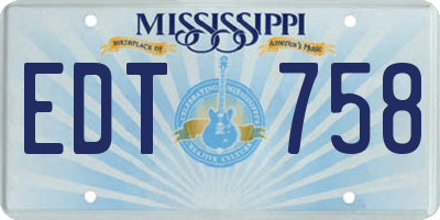 MS license plate EDT758