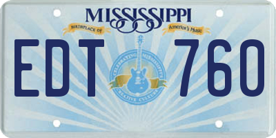 MS license plate EDT760