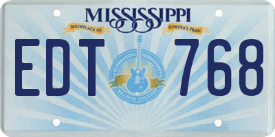 MS license plate EDT768