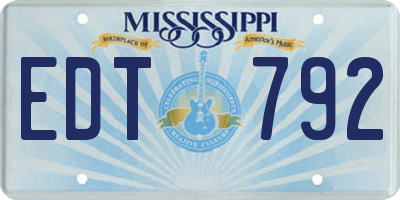 MS license plate EDT792