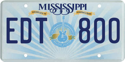 MS license plate EDT800