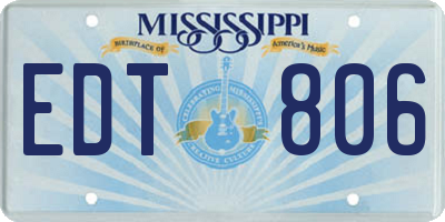 MS license plate EDT806