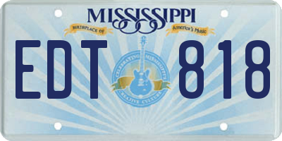 MS license plate EDT818