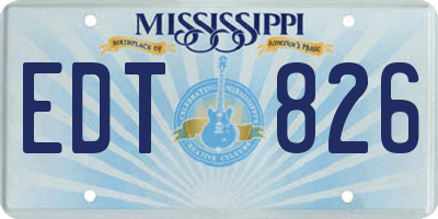 MS license plate EDT826